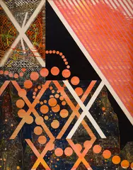 Three As One by Harold Town, 1965, oil and Lucite 44 on canvas, sold Jul 2026