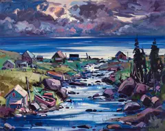 Port-au-Persil by Bruno Cote, oil on canvas, sold Jul 2026