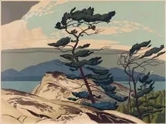 White Pine by A. J. Casson, 1957, silkscreen on paperboard, sold Jul 2026