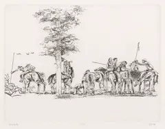 Search by Ivan Eyre, 1979, etching on paper, sold Jul 2026