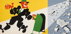 Sans titre (Homme à la boîte aux lettres) by Robert LaPalme, gouache on cardboard, sold Jul 2026