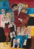 The Artist and his Friends by Maxwell Bennett Bates, watercolour on paper on mat board, sold Jun 2026