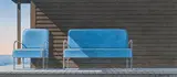 Summer Place: Two Blue Chairs by John Christopher Pratt, 1993, coloured pencil on paper, sold Jun 2026