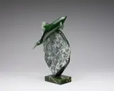 Dolphin by Lyle Sopel, nephrite jade sculpture, sold Jun 2026