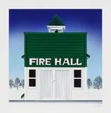Firehall by David Allen Thauberger, 1996, mixed media on board, sold Jun 2026