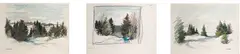 Three Drawings by Frederick Simpson Coburn, 1943, coloured pencil and graphite on paper, sold Jun 2026