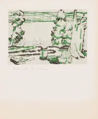 Painting Place by David Brown Milne, colour drypoint etching on paper, sold Jun 2026