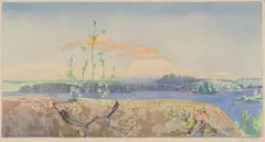 Long Bay, Keewatin by Walter J. Phillips, colour woodcut on paper, sold Jun 2026