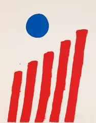 Red Stripes New York by Jack Bush, 1965, silkscreen on paper, sold Jun 2026