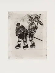 Subban and Nolan by Peter Doig, 2017, etching on paper, sold Jun 2026