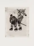 Subban and Nolan by Peter Doig, 2017, etching on paper, sold Jun 2026