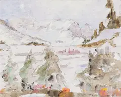 Winter by Dorothy Knowles, acrylic on canvas, sold Jun 2026