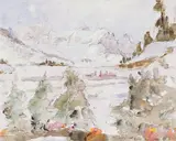 Winter by Dorothy Knowles, acrylic on canvas, sold Jun 2026