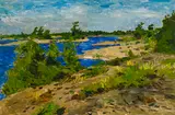 Bright Day, Georgian Bay by William Goodridge Roberts, oil on board, sold Jun 2026