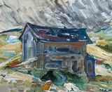 La maison bleue by René Jean Richard, oil on board, sold Jun 2026