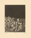Ruhende Kompanie by Otto Dix, 1924, Aquatinta auf Papier, sold Aug 2020