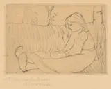 Sitzendes Kind by Paula Modersohn-Becker, Um 1900, Kaltnadel auf Velin, sold Aug 2020