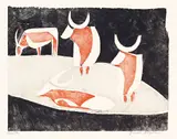 Weide XXVIIB by Ewald Mataré, 1928, Farbholzschnitt auf Japanbütten, sold Nov 2014
