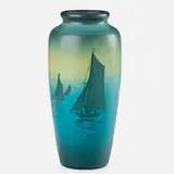 Sallie Coyne for Rookwood Pottery, Green Vellum Vase