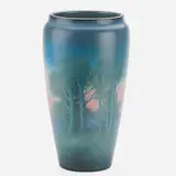 Edward T. Hurley for Rookwood Pottery, Tall Scenic Vellum Vase