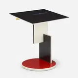 Schroeder occasional table by Gerrit Rietveld, 1924 / 1960, lacquered wood, sold Jun 2023