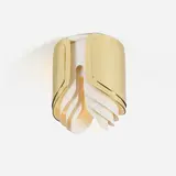 Ceiling lamp by Warren Platner, 1988, brass, enameled steel, sold Jun 2023