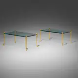 Tables, pair by T. H. Robsjohn-Gibbings, 1962, glass, gilt bronze, sold Jun 2023