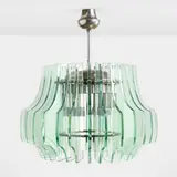 Chandelier, model 2411 for the Montedison Office, Rome by Max Ingrand, c. 1960, glass, chrome-plated brass, sold Jun 2023