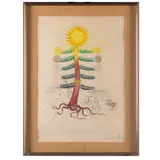 Luna Geminata (Moon), from Flora Dalinae (M./L. 230; F. 68-3F), 1968.Color photolithograph with by Salvador Dalí, etching drypoint and color pochoir on Arches paper, offered May 2025