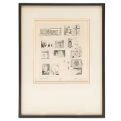 Postcards by Beth Van Hoesen, 1964, Etching on paper, offered Apr 2025