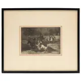 Combat dans une voiture attelee de deux mulets (Fight in a carriage harnessed to two mules), Pl. G, from La Tauromaquia (H. 243), 1814-15 by Francisco Goya, Etching, aquatint, drypoint and burin on paper, probably from a posthumous 20th century, offered Apr 2025