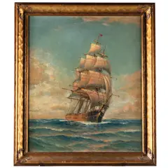 Untitled by William A. Coulter, Oil on canvasSigned l/rDepicting a clipper ship with acres of sail on calm seas, offered Apr 2025