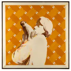 Norah with Monkey by Robert Harvey, oil on canvasSigned l/r and verso196736in. x 36in (91cm. x 91cm)Provenance: Davi, offered Feb 2025