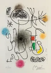 Titled "Midi le trefle blanc." Edition 11/60 by Joan Miró, Pencil, offered Feb 2024