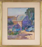 View of Home by Blanche E. Colman, Watercolor, offered Dec 2024