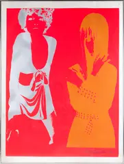 Betsey Johnson & Penelope Tree by Peter Gee, Serigraph. 1991, offered Dec 2024