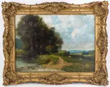 Landscape by George Hyde Pownall, Oil on canvas, offered Dec 2024