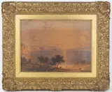 Bay at Dawn by Copley Fielding, Watercolor on paper. Identified on, offered Dec 2024