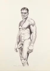 Standing Nude.' by Douglas Simonson, Etching, offered Oct 2024