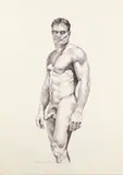 Standing Nude.' by Douglas Simonson, Etching, offered Oct 2024