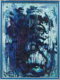 Blue Abstract by Umberto Romano, Oil on canvas, offered Oct 2024