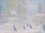 Grand Army Plaza - 54th St and Fifth Ave by Johann Berthelsen, Oil on canvas board, offered Oct 2024