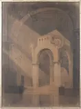A Ciborium: 1st Class Esquisse by Donald Fletcher, 1925, Charcoal on paper, offered Oct 2024