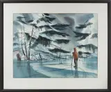 Ice Drilling by John Loughlin, Watercolor on paper, offered Oct 2024