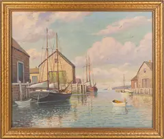 New Bedford (MA) by William Frederick Paskell, Oil on canvas, offered Oct 2024