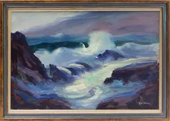 Wave Seascape by Russ Webster, Oil on canvas, offered Oct 2024