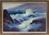 Wave Seascape by Russ Webster, Oil on canvas, offered Oct 2024
