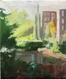 City Scene by Richard McElroy, Oil on canvas, offered Oct 2024