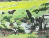 New England Pastoral Scene by Richard McElroy, Oil on canvas, offered Oct 2024