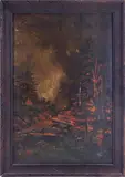 A Forest Fire by Alice Townsend, 1925, Oil on panel, offered Oct 2024